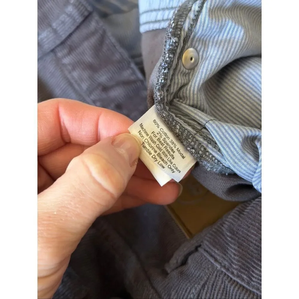 Peter Millar Pants Superior Soft Corduroy Five-Pocket Smoke‎ Gray 40x32